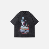 Vintage Robot Graphic Print Oversized T-Shirt