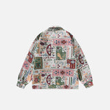 Vintage Retro Ethic Floral Graphic Print Shirt