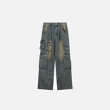 Wide-leg Multi Pocket Cargo Jeans