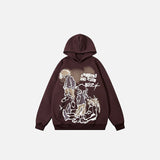 Trio Gang Print Oversized Hoodie