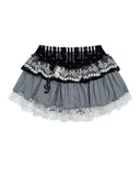 Patchwork Plaid Lace Mini Skirt