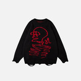 Knitted Skull Holes Sweater