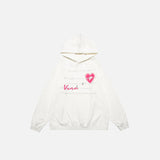 Heart Poetry Graphic Print Hoodie