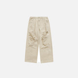 Front view of the Loose Retro Gravel Ripped Jeans in a gray background 