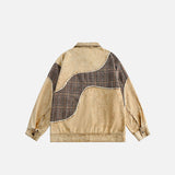 Vintage Plaid Patchwork Denim Jacket