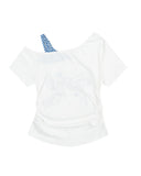 Bow Graphic Off-Shoulder Top