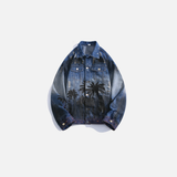 Coconut Tree Gradient Denim Jacket