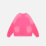 Letter Embroidery Washed Sweatshirt