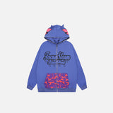 Monster Face Oversized Zip-up Hoodie
