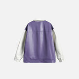 PU Leather Motorcycle Varsity Jacket