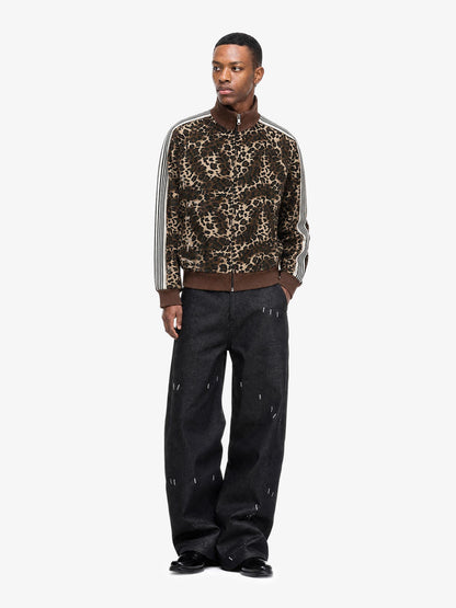 Leopard Pattern Boxy Fit Track Jacket