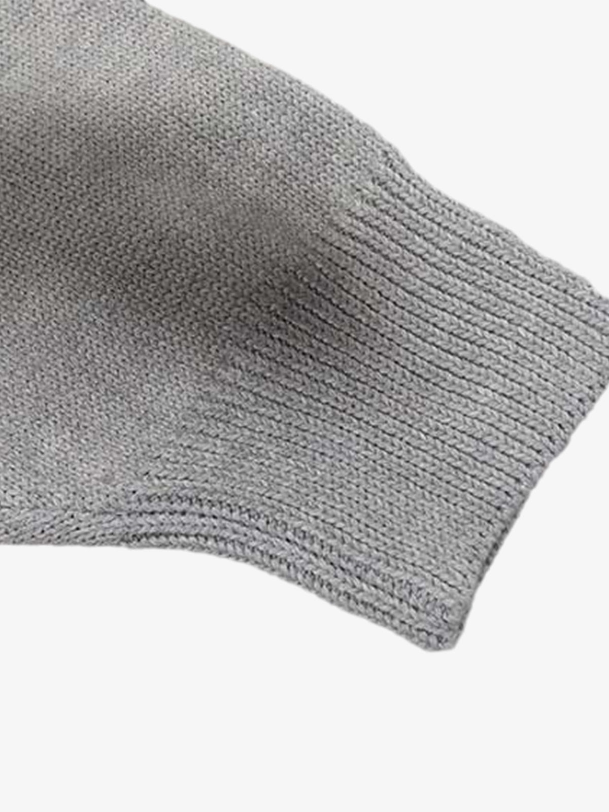 86 Graphic Eyelet Zip Knit Cardigan; Gray / S, Gray / M, Gray / L, Gray / XL