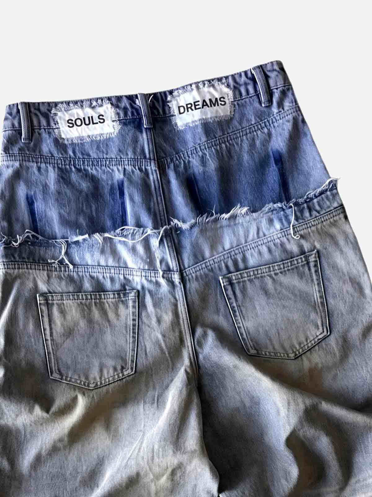 Double Waistband Jeans; Blue / S, Blue / M, Blue / L, Blue / XL