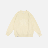 Oversize Star Embroidery Pullover Sweater