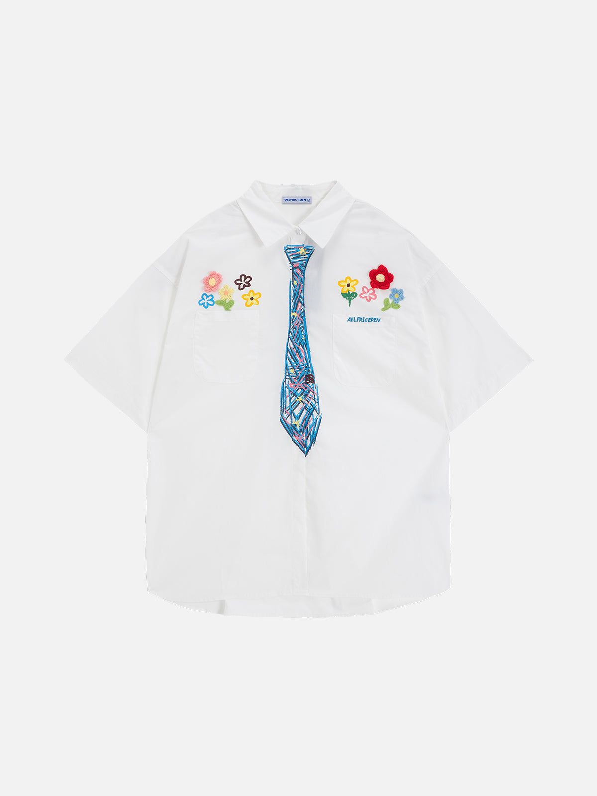 Graffiti Necktie Floral Shirt