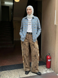 Leopard Patchwork Baggy Vintage Wide Jeans