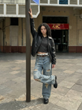 Adaptive Stretch Loose Ripped High Waisted Jeans