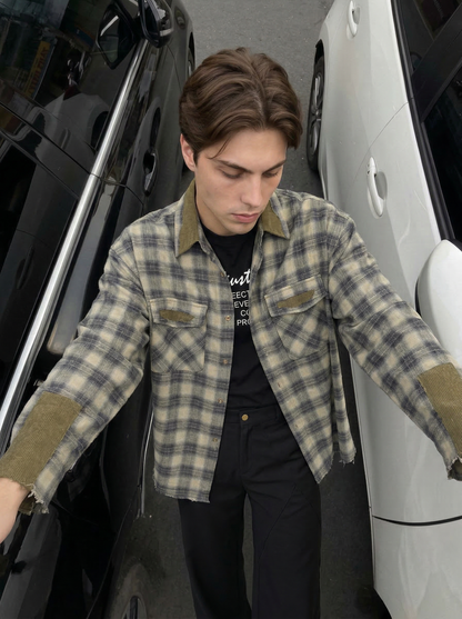Contrasting Color Design Plaid Shirt
