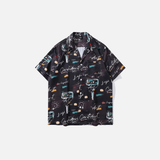 Unique Graffiti Flexible Short Sleeve Beach Shirt