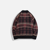 Retro Korean Style Plaid Button Classic Cardigan
