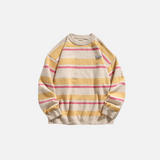 Colorblock Striped College Style Knit Sweater