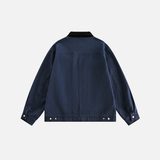 Solid Zipper Pocket Denim Jean Jacket