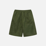 Suede Letter Print Shorts