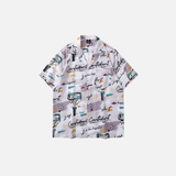 Unique Graffiti Flexible Short Sleeve Beach Shirt