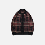 Retro Korean Style Plaid Button Classic Cardigan