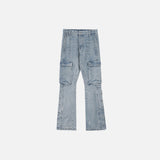 Flare Denim Cargo Pants