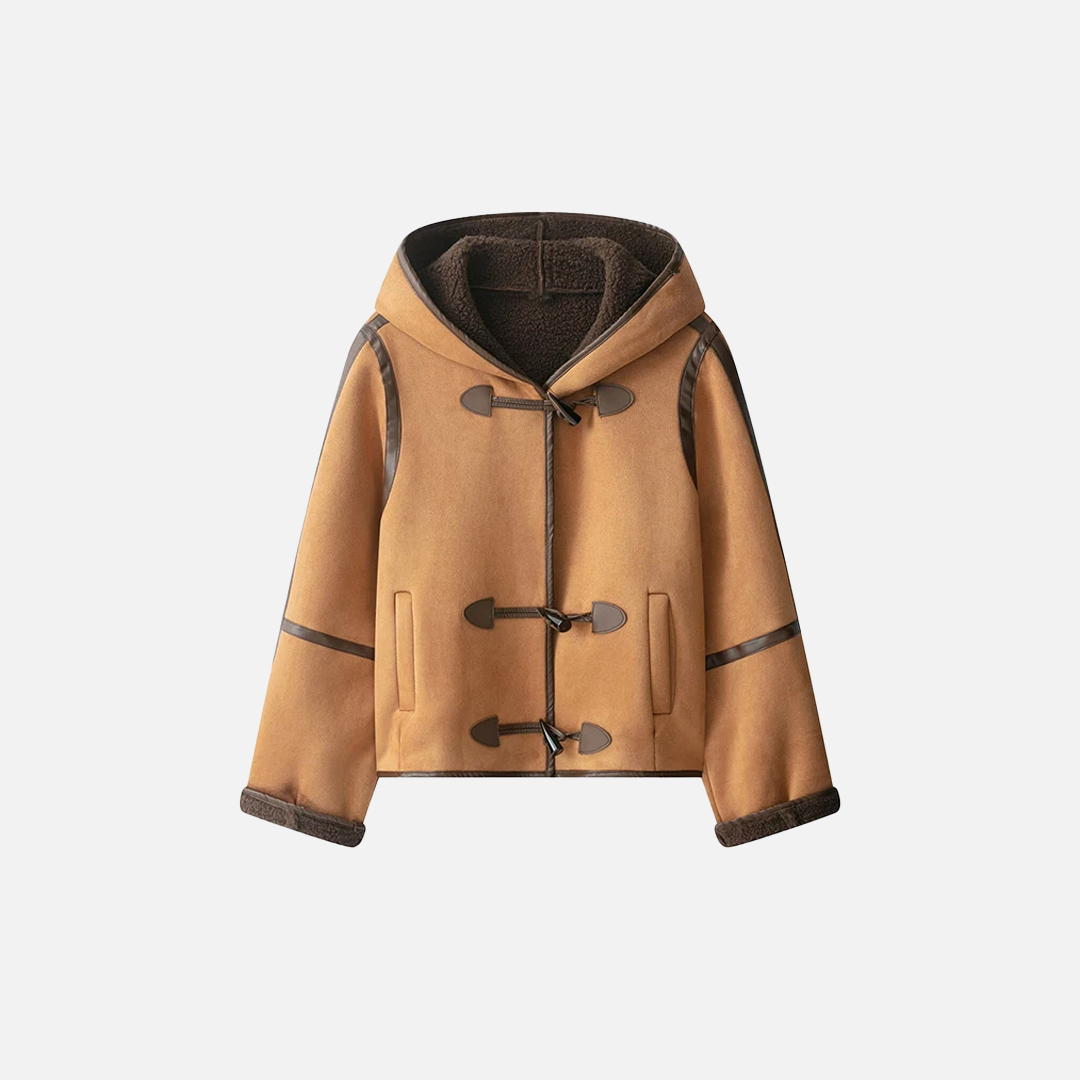 Chinese Style Single Breasted Hooded Woven Jacket
