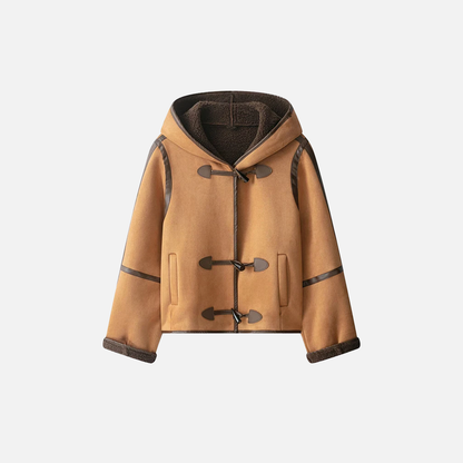Chinese Style Single Breasted Hooded Woven Jacket