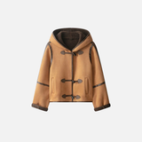 Chinese Style Single Breasted Hooded Woven Jacket
