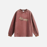 Distressed American Style Oversized Sweatshirt