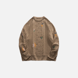 Y2K Cozy Printed Round Neck Knit Sweater