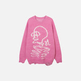 Knitted Skull Holes Jumper Sweater
