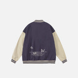 Butterfly Print Varsity Jacket