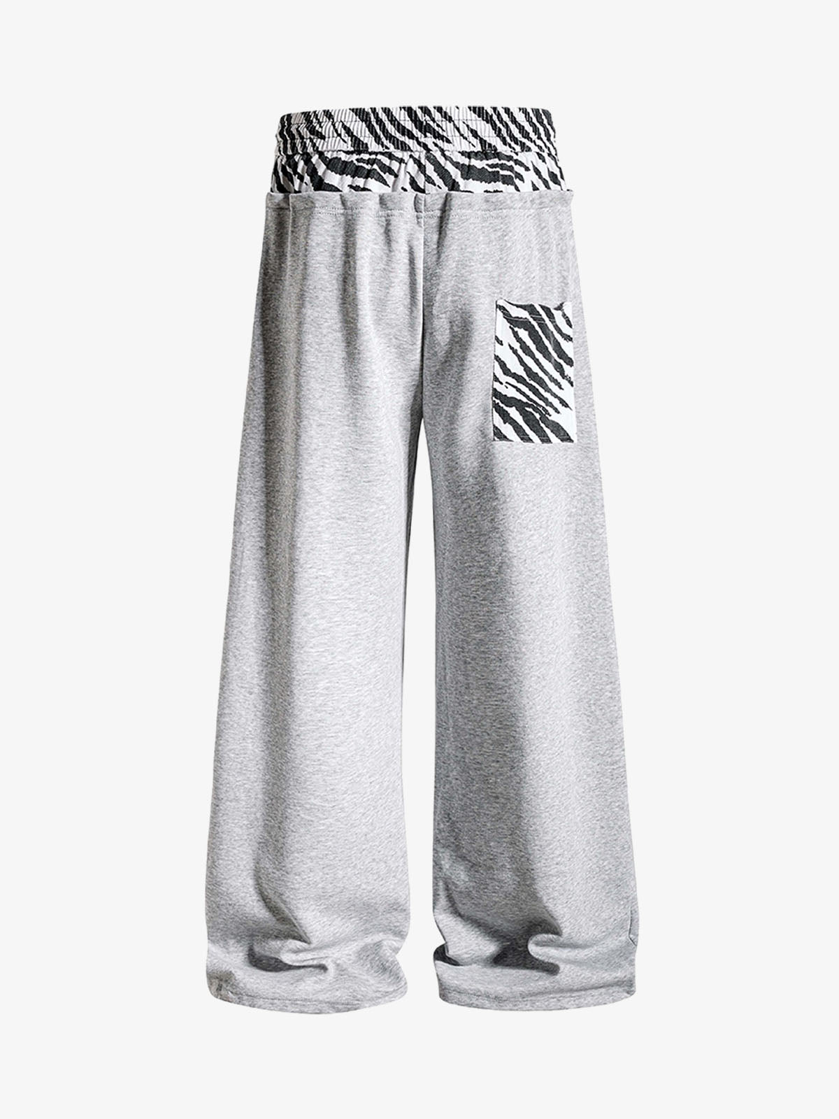 Zebra Patch Star Graphic Wide-Leg Sweatpants; Flower Ash / S, Flower Ash / M, Flower Ash / L, Flower Ash / XL
