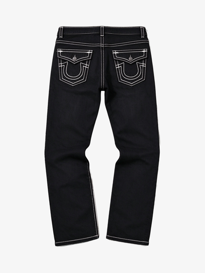 Contrast Stitch Straight Jeans