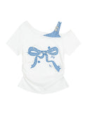 Bow Graphic Off-Shoulder Top