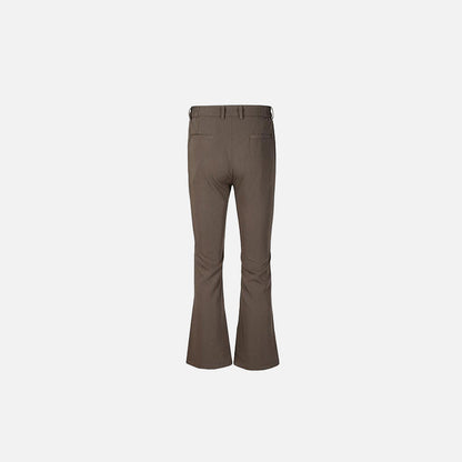 Back view of the brown Classic Bell-Bottom Jeans in a gray background