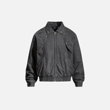 Y2K Large Pocket Heavy Metal Washed Denim Jacket