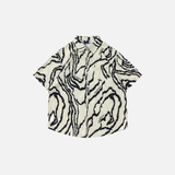 Irregular Stripes Graphic Printed Short Sleeve Shirt