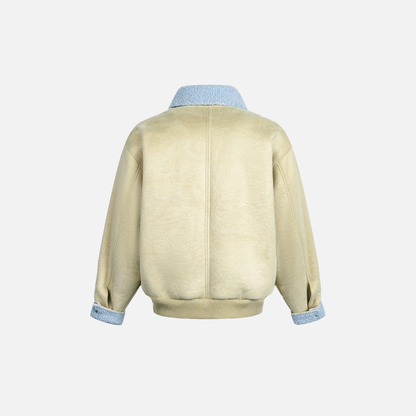 Vintage Cartoon Cat Print Sherpa Faux Fur Jacket