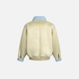 Vintage Cartoon Cat Print Sherpa Faux Fur Jacket
