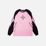 Y2K Oversize Patchwork Long Sleeve Cotton T-Shirt