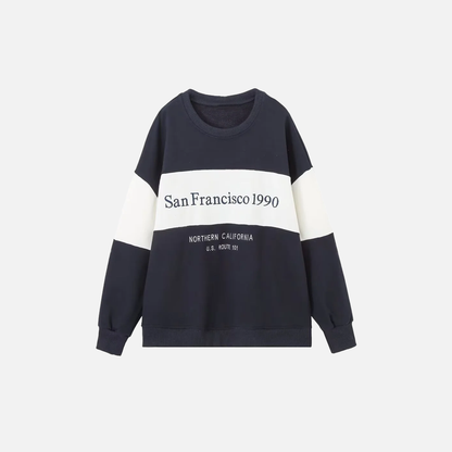 Cozy Embroidered Round Neck Long Sleeve Sweatshirt