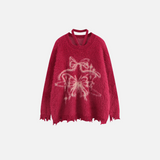 Cozy Butterfly Graphic Casual Fuzzy Sweater