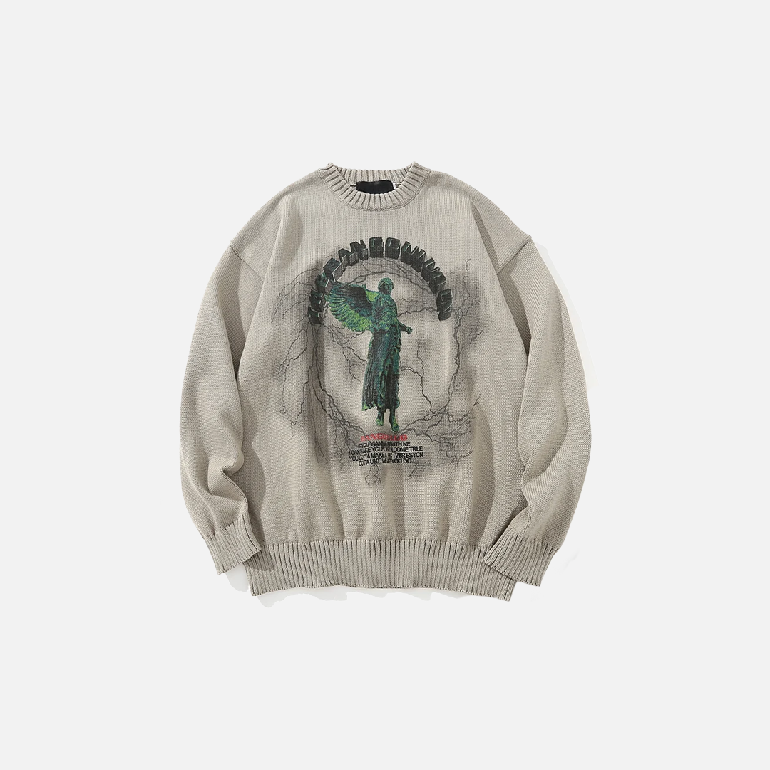 Lightning Print Knitwear Jumper Sweater