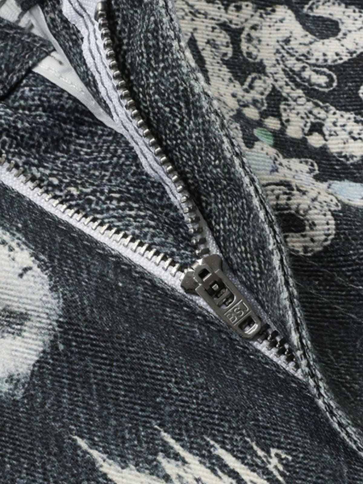 Digital 3D Graphic Distressed Denim Jeans; Black / S, Black / M, Black / L, Black / XL, Black / 2XL